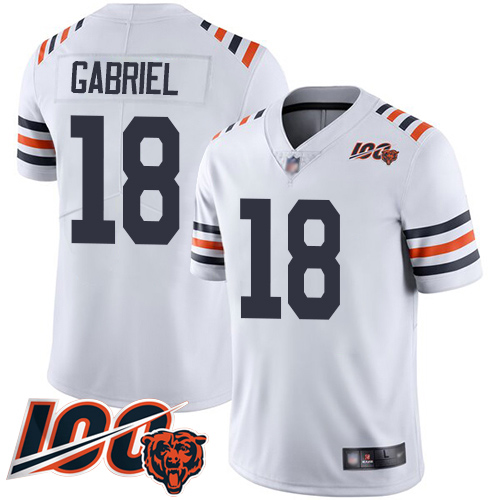 Chicago Bears Limited White Men Taylor Gabriel Jersey NFL Football #18 100th Season->youth nfl jersey->Youth Jersey